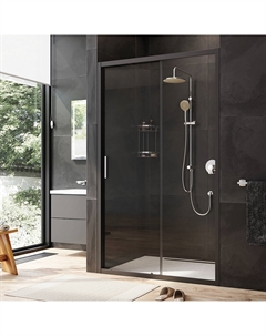 Душевая перегородка с дверью 120x195 AM.PM Gem W90G-120-1-195BT прозрачное стекло, профиль черный матовый Am.pm.