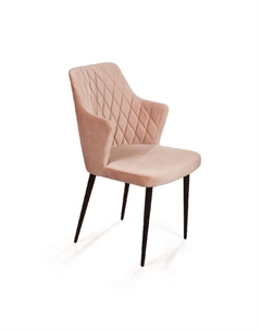 Стул с подлокотниками Hunt, бархат бежевый 5 / чёрный конус Top concept
