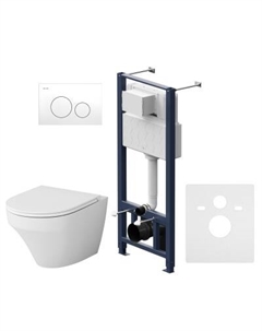 IS49001.501700 Комплект: инсталляция с подвесным унитазом FlashClean, с сиденьем микролифт и клавишей Am.pm.