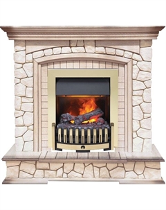 Каминокомплект Preston - Белый/Слоновая кость с патиной с очагом Danville Brass FB2 Dimplex