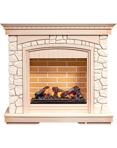 Каминокомплект Glasgow - Слоновая кость с патиной/Белый с очагом Cassette 600 NH Dimplex