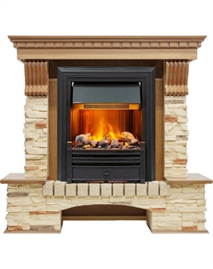 Каминокомплект Pierre Luxe - Дуб / Сланец с очагом Brookline Black Dimplex