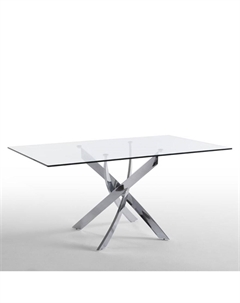 Стол обеденный прямоугольный F2133 /1061 стекло 180x95 с ножками из нержавеющей стали Angel cerda