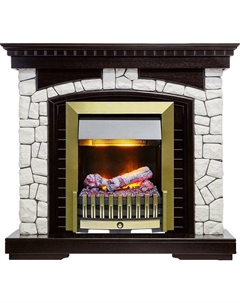 Каминокомплект Glasgow - Венге / Белый с очагом Danville Antique Brass FB2 Dimplex