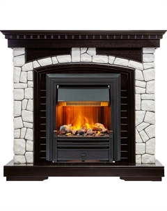 Каминокомплект Glasgow - Венге / Белый с очагом Brookline Black Dimplex