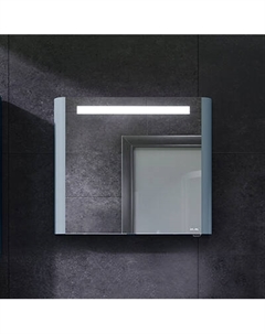 M30MCL0801BG Зеркальный шкаф с подсветкой 80 см, левый, светло-голубой Am.pm.