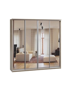 Шкаф-купе Байкал-4-260-240 Дуб Сонома 4 зеркала Диван.ру