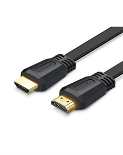 Кабель HDMI(19M)-HDMI(19M) 4K, v2.0/2.0, плоский, экранированный, 2 м, черный ED015 (70159) Ugreen