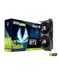 Видеокарта NVIDIA GeForce RTX 3060 Twin Edge OC, 12Gb GDDR6, 192 бит, PCI-E, HDMI, 3DP, Retail (ZT-A30600H-10M LHR) Zotac