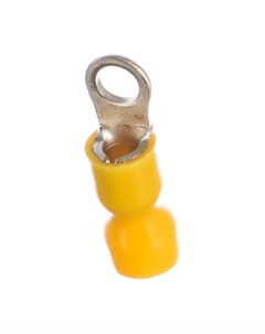 Наконечник НКИ кольцевой изолированный, 2.5 мм² - 6 мм², медь, луженый, под опрессовку, желтый, КВТ 6.0-4 (47480) Квт