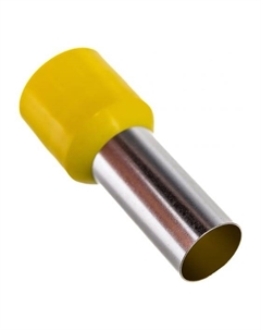 Наконечник НШВИ штыревой втулочный изолированный, 25 мм², медь, луженый, под опрессовку, желтый, КВТ 25-16 (79453) Квт