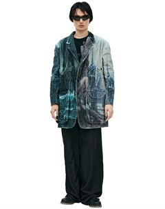 Вельветовый пиджак с монопринтом Yohji yamamoto