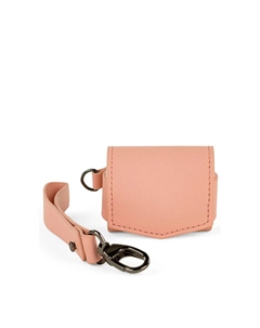 Кожаный чехол для Airpods pro с розовым брелоком SKPAT, розовый Skpat