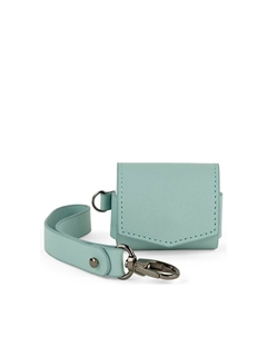 Голубой кожаный чехол с брелоком для Airpods pro SKPAT, светло-голубой Skpat