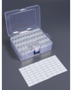 Органайзер для хранения мелочей, 42 баночки, 18×11.8×5.8 см, прозрачный Арт узор