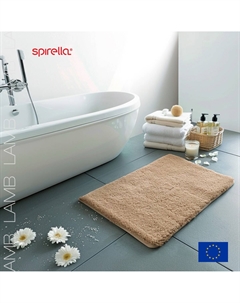 Коврик для ванной 70x120см LAMB, бежевый Spirella