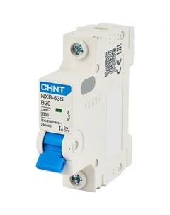 Автоматический выключатель NXB-63S 1P B20 А 4.5 кА Chint