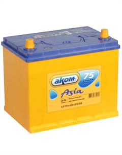Автомобильный аккумулятор Asia 75 Ач прямая полярность D26R Аком