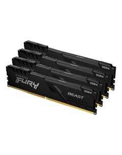 Комплект памяти DDR4 DIMM 64Gb (4x16Gb), 3200MHz, CL16, 1.35 В,, FURY Beast Black (KF432C16BB1K4/64) Kingston
