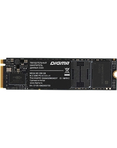 Твердотельный накопитель (SSD) 256Gb Mega M2, 2280, PCI-E, NVMe (DGSM3256GM23T) Retail Digma