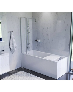 Шторка на ванну распашная 80х140х0,6 см профиль хром AM.PM Gem (W90BS-D3W5-140CT) Am.pm.