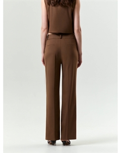 Брюки прямого кроя из вискозы и шерсти Emka