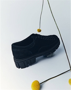 Черные женские полуботинки на массивной подошве Lite by mascotte