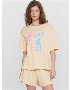 Пижама женская желкая с принтом и надписью Mark formelle