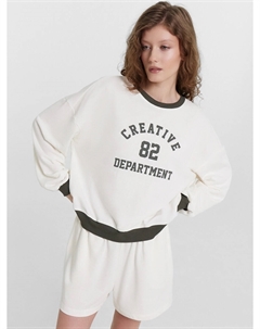 Комплект домашний кремовый с принтом и надписью Mark formelle