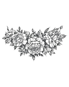 Временная татуировка на зону Декольте Пионы Print factory