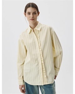 Рубашка оверсайз в полоску с оборками Sela