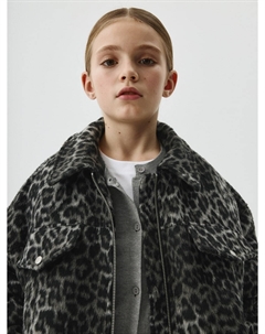 Леопардовая куртка из пальтовой ткани для девочек Sela