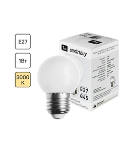 Лампа светодиодная Matte G45-01W/3000/E27 E27 220 В 1 Вт шар малый 80 лм цвет света теплый белый Smartbuy