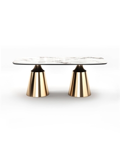 Стол овальный Lucas 200, керамика глянцевая, белая Top concept