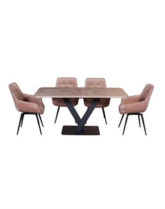 Стол Chester раздвижной (120+40) дуб эндгрейн, опоры черные Top concept