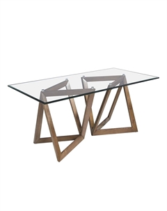 Прямоугольный обеденный стол 1102/DT16038 из дерева и закаленного стекла Angel cerda