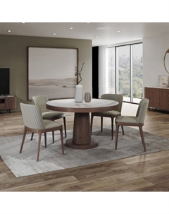 Стол круглый обеденный Bilbo 110, керамика матовая белая Top concept