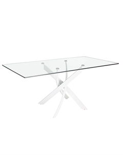 Прямоугольный обеденный стол 1138/F2133-BLANCO 160x95 стеклянный с белыми ножками Angel cerda