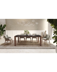 Стол раскладной Aron (180+40), керамика глянцевая черная Top concept