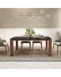 Стол обеденный Aron 180, керамика глянцевая черная Top concept