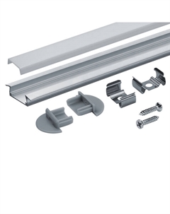 Профиль для светодиодной ленты врезной с рассеивателем 22х7х2000мм комплект серебро Navigator