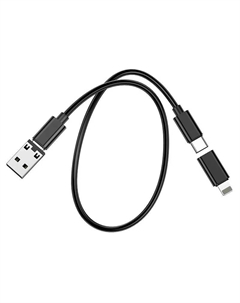 Кабель USB Type-C(M)/USB(Am)-Lightning 8-pin(M)/USB Type-C(M)/Micro USB(Bm), быстрая зарядка, 3А, Power Delivery 60 Вт, 1 м, черный, HOCO U114 (6931474790750) Hoco