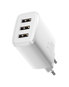 Сетевое зарядное устройство BASEUS Compact Charger 3U 17W CCXJ020102 17 Вт, 3xUSB, EU, белый (CCXJ020102) Baseus