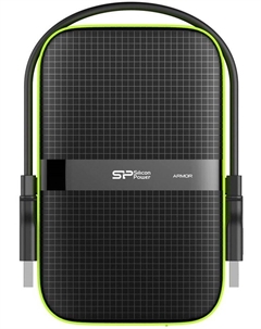 Внешний жесткий диск (HDD) 5Tb Armor A60, 2.5", USB 3.1, черный/зеленый (SP050TBPHDA60S3K) Silicon power