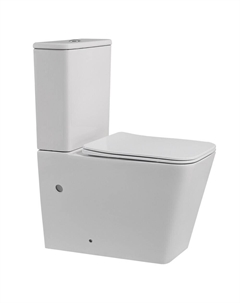 Унитаз-компакт Abber Rechteck безободковый с горизонтальным выпуском с сиденьем дюропласт микролифт белый (AC1210)