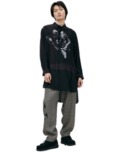Шелковая рубашка с принтом Yohji yamamoto