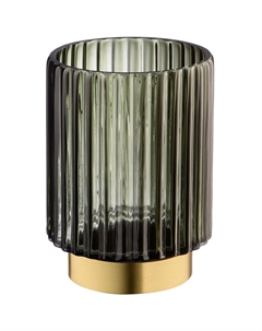 Ваза декоративная из цветного стекла с золотым напылением 18см Вещицы