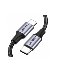 Кабель UGREEN US261 (50149) USB 2.0 C M/M Round Cable Nickel Plating Aluminum Shell. 0,5 м. серо-черный Ugreen
