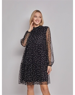 Ярусное платье мини в горошек Zolla