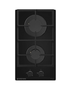 Газовая варочная панель MEFERI Glass Light MGH302, 2 конфорки, закаленное стекло, черный Meferi